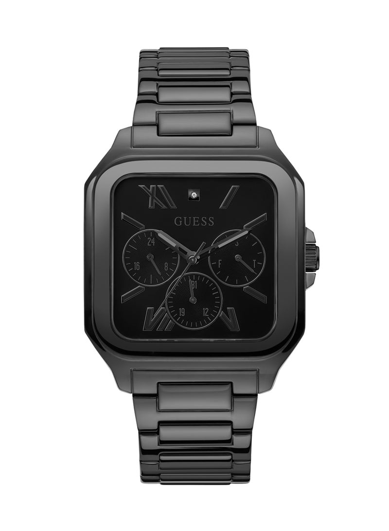 GUESS Mens Black Multi-function Black Dial Watch - GW0631G2 - Image 1