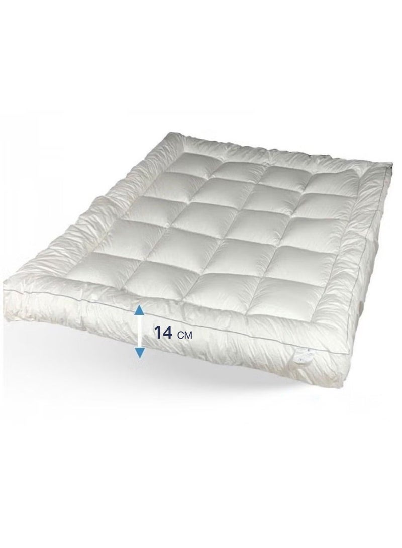 برايدس طبقة علوية لباد مرتبه نفرين مايكروفايبر ارتفاع 14سم مغاط دائري سرير مقاس 200×180سم - Image 2