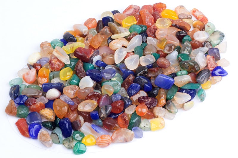 ZenQ 1 lb Strawberry Quartz Tumbled Stone Chips Crushed Natural Crystal Quartz Pieces