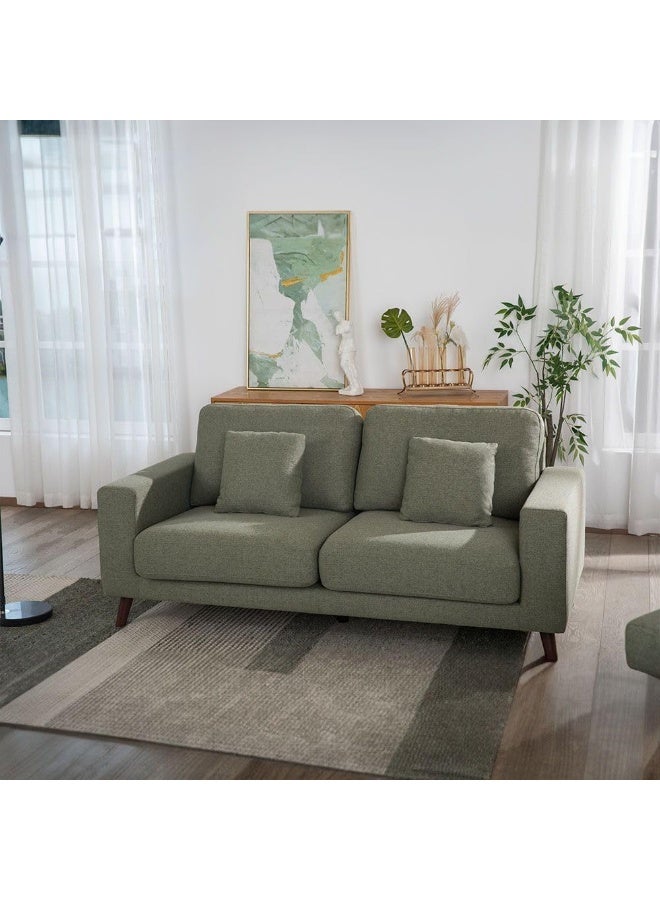 Comfynest Comfynest Caspian 3-Seater Fabric Sofa With 2-Year Warranty 196X92X90Cm Light Green - Image 1