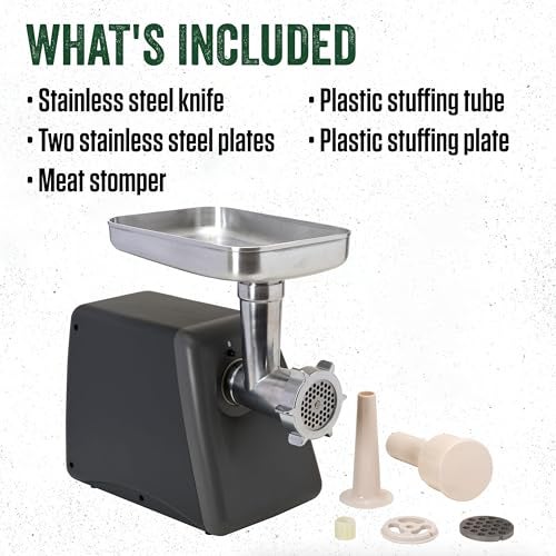 LEM Products #8 Countertop Meat Grinder, 575 Watt Aluminum Electric Meat Grinder Machine, Ideal for Occasional Use - Image 5