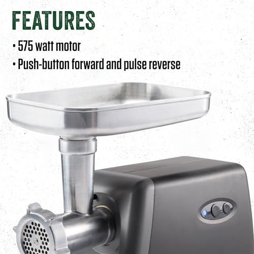 LEM Products #8 Countertop Meat Grinder, 575 Watt Aluminum Electric Meat Grinder Machine, Ideal for Occasional Use - Image 4