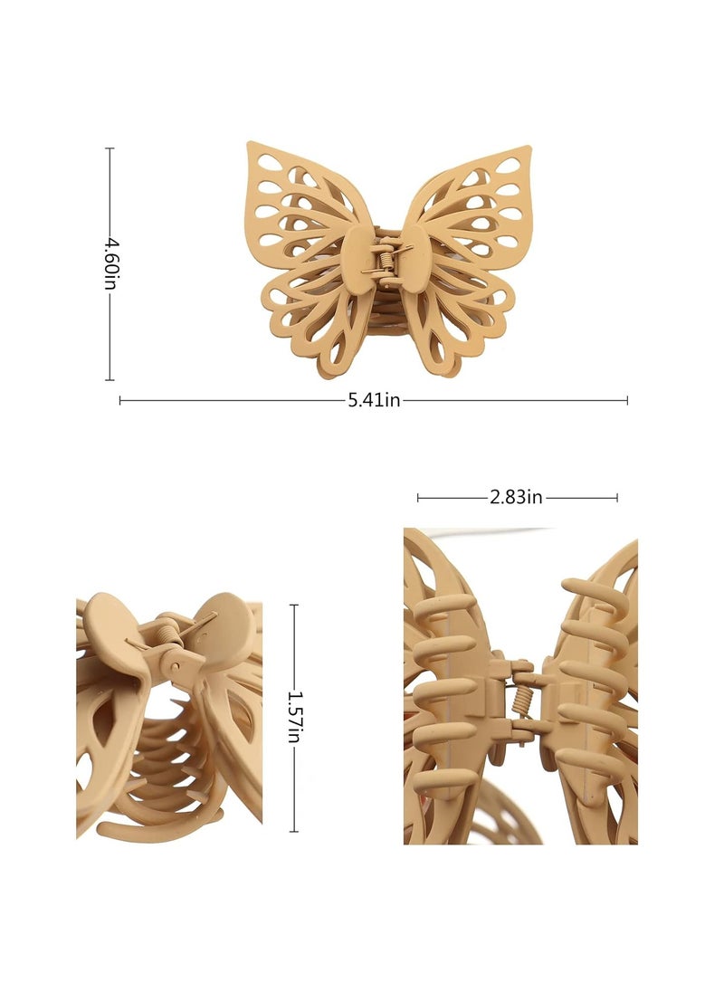 Goolsky Butterfly Hair Clips/ Claw Hair Clips for Women for Thick Hair Matte Medium Hair Clips (3Pcs)  - Image 2