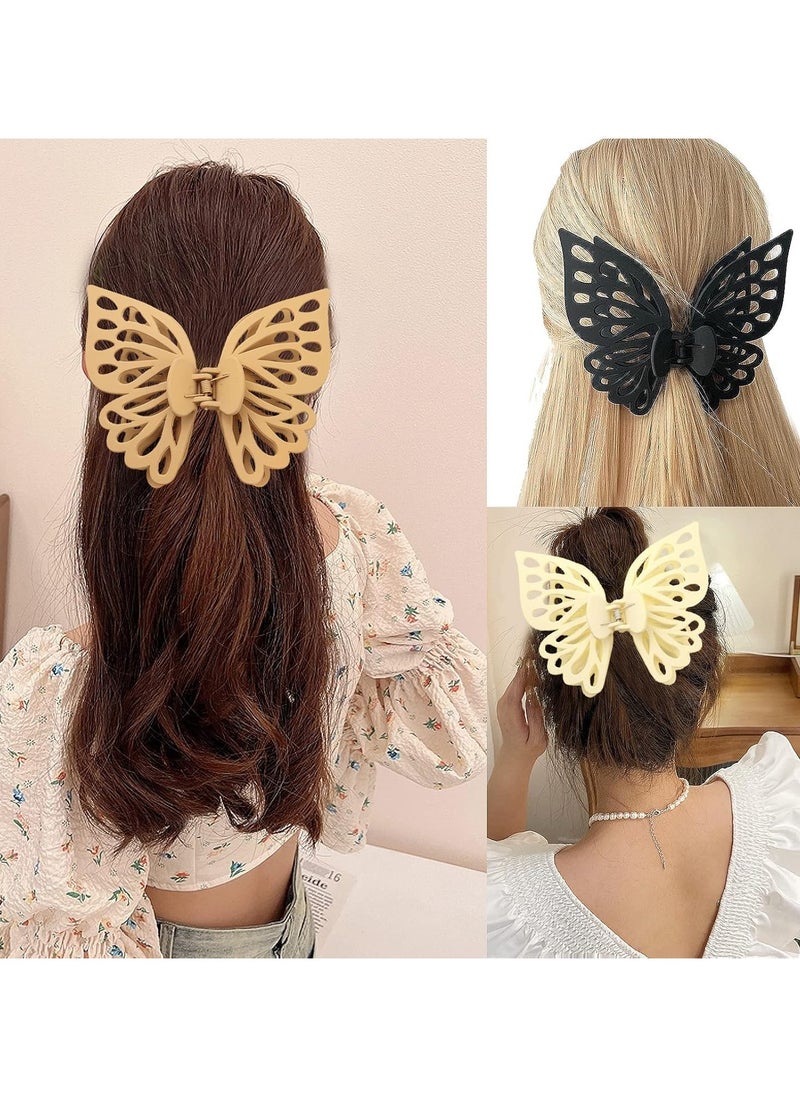 Goolsky Butterfly Hair Clips/ Claw Hair Clips for Women for Thick Hair Matte Medium Hair Clips (3Pcs)  - Image 4