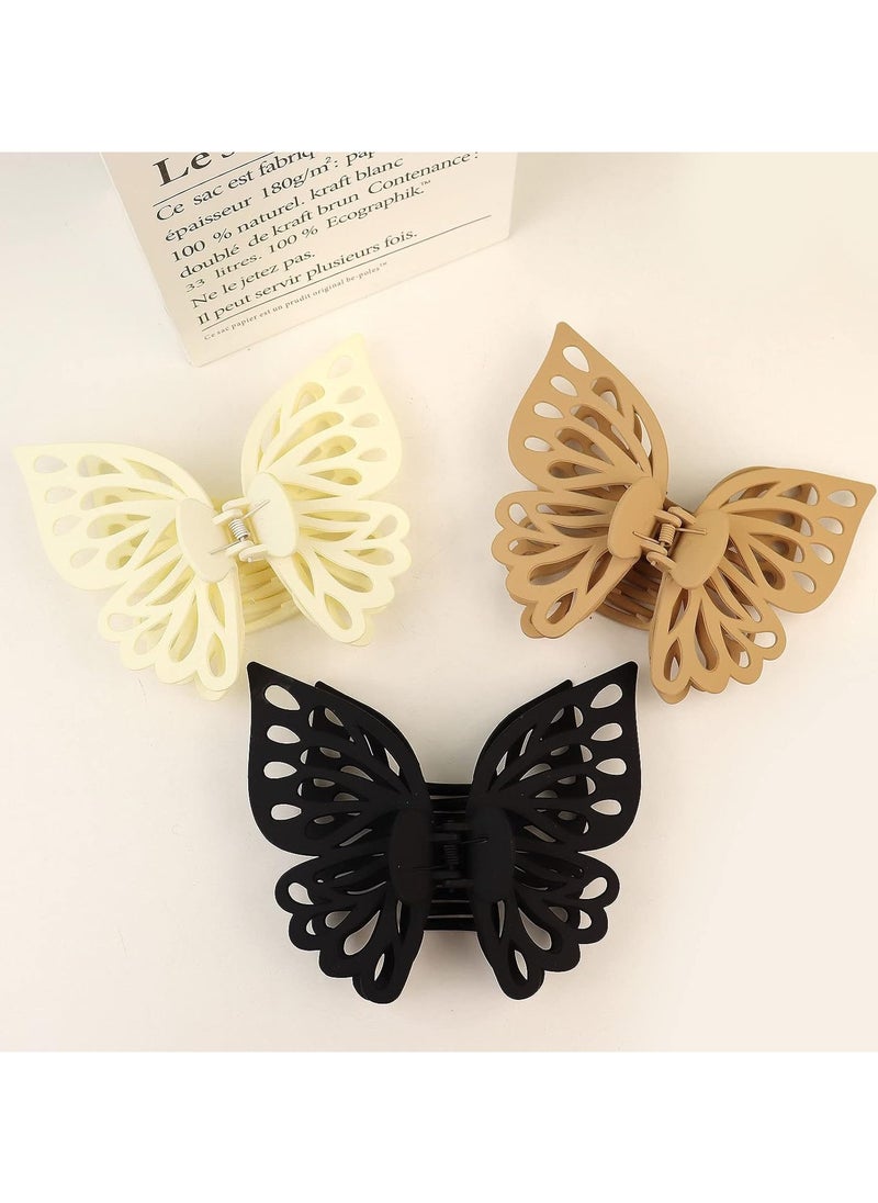 Goolsky Butterfly Hair Clips/ Claw Hair Clips for Women for Thick Hair Matte Medium Hair Clips (3Pcs)  - Image 5