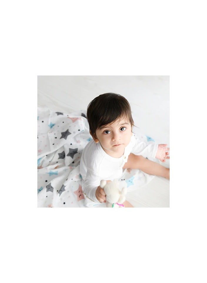 Yellow Doodle Yellow Doodle Organic Luxury Swaddle - Twinkly Stars  - Image 1