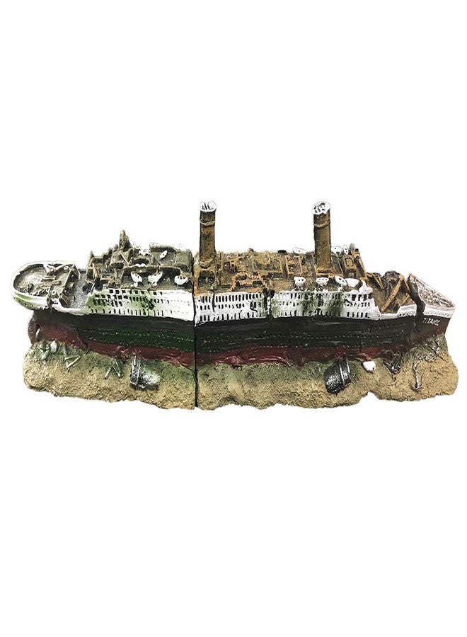SLOCME Aquarium Titanic Shipwreck Decorations - Resin Material Ship Decorations，Fish Tank Sunken Ship Ornament Aquarium Environment Friendly Decorations - Image 4