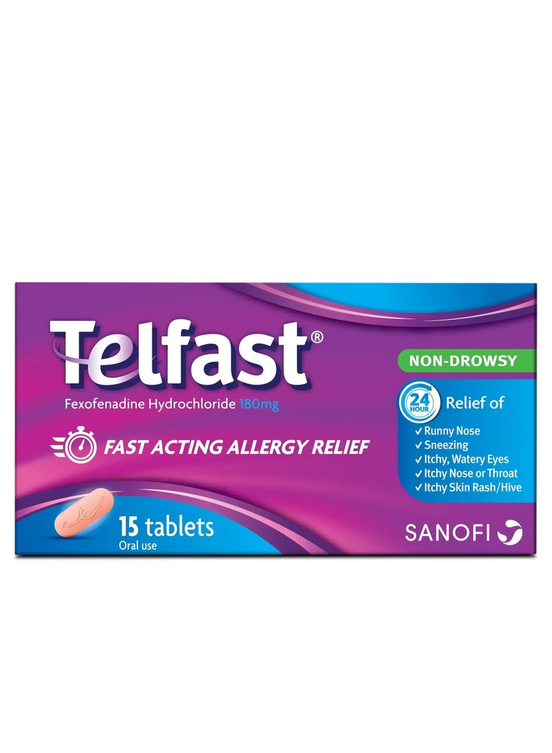 sanofi Non-Drowsy Allergy Relief Tablets 180mg - Image 1