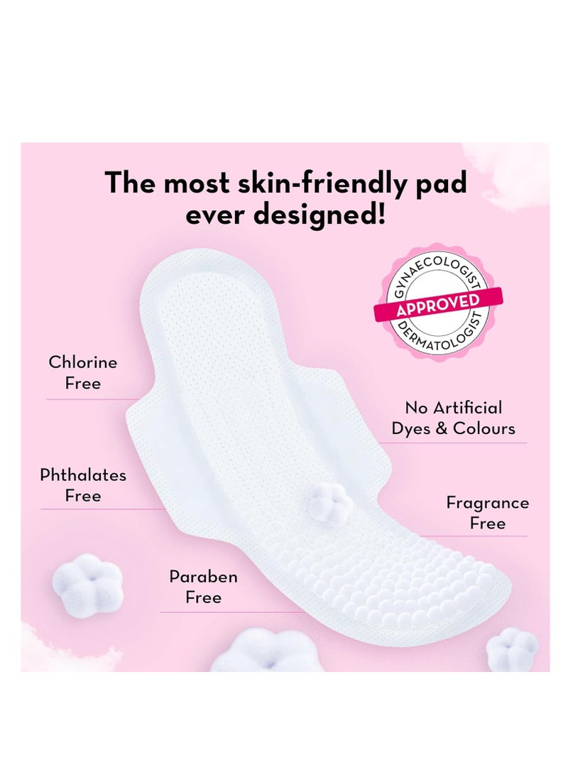 Plush Ultra-Thin Sanitary Pads For Women, 30 Cotton Sanitary Napkins | 14 Medium Flow XL + 16 Light Flow L + 4 Panty Liners For Rash Free Periods | Pure U.S. Cotton Pads With Disposable Pouch - Image 4