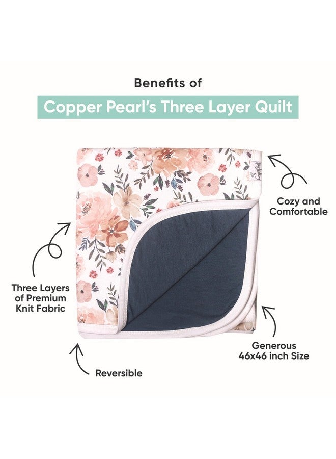 Copper Pearl Soft Baby Quilt - Three-Layer, Breathable, Toddler Blanket - Newborns to Toddlers - 46x46 Premium Polyester/Rayon - Cozy - Canyon - Image 2