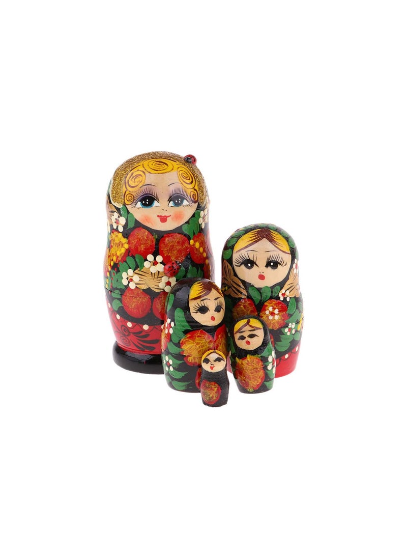GGOOT 5-piece Classic Babushka Girl Figure Matryoshka Stacking Dolls  - Image 3