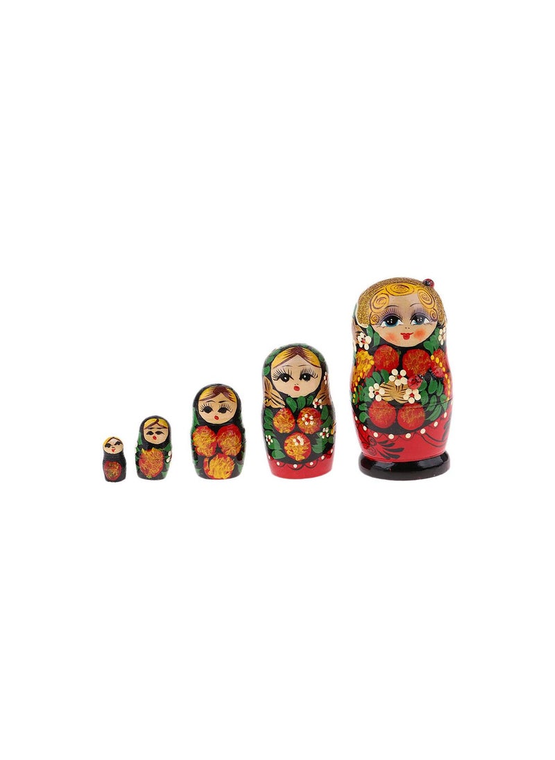GGOOT 5-piece Classic Babushka Girl Figure Matryoshka Stacking Dolls  - Image 5