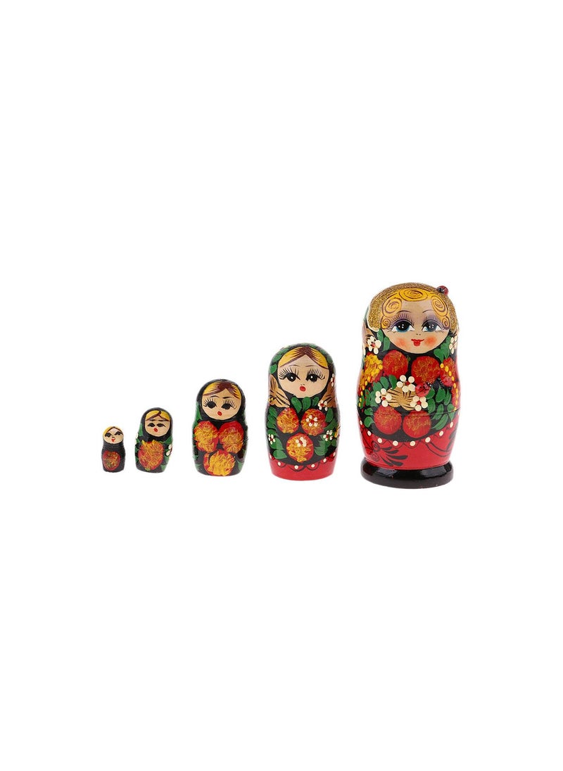 GGOOT 5-piece Classic Babushka Girl Figure Matryoshka Stacking Dolls  - Image 2