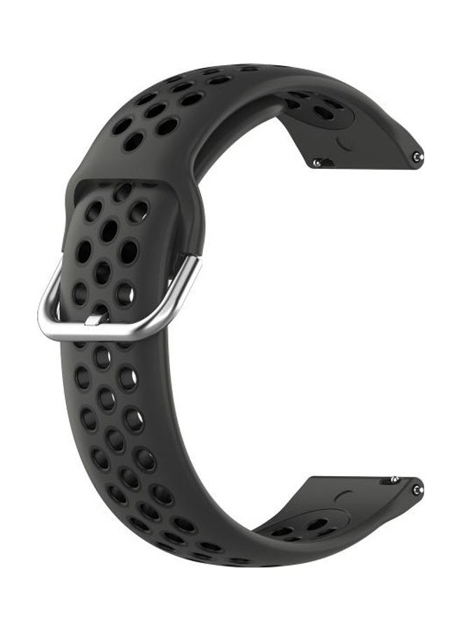 Fashion Inner Buckle Silicone Strap For Huawei Watch GT2e/GT/GT2 46-22 mm Black/Silver - Image 2