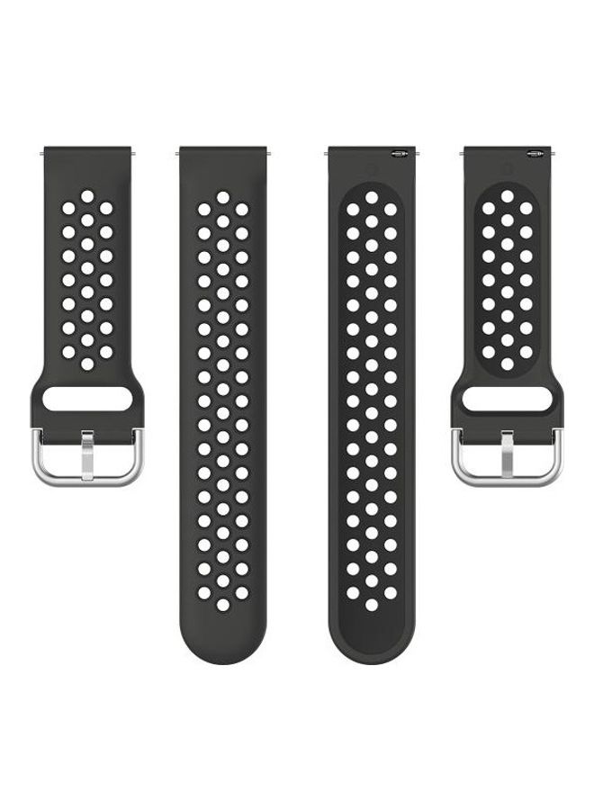 Fashion Inner Buckle Silicone Strap For Huawei Watch GT2e/GT/GT2 46-22 mm Black/Silver - Image 3