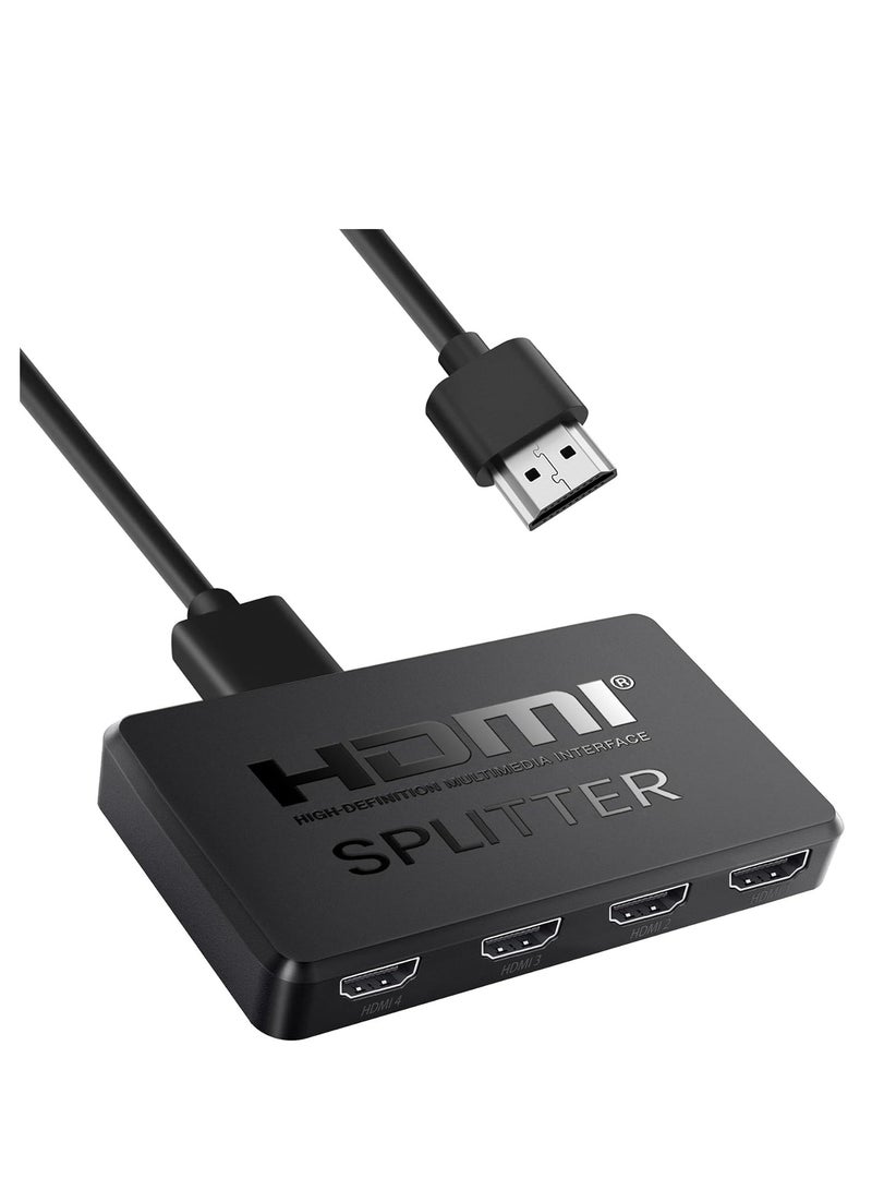 HDMI HDMI Splitter 1 in 4 out, NEWCARE 4 Port hdmi Splitter support 3D 4K 30HZ, 4K HDmi splitter 1x4 (Mirror Only, Not Extend), 4 Way Distributor HDmi splitter for Full HD HDTV Blu-ray DVD, Fire Stick - Image 1
