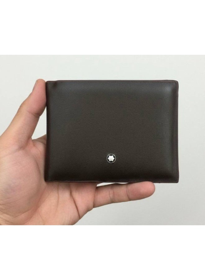 مون بلان محفظة رجالية جلد طبيعي  بسعة 6 بطاقات – تصميم نحيف وأنيق - Image 1