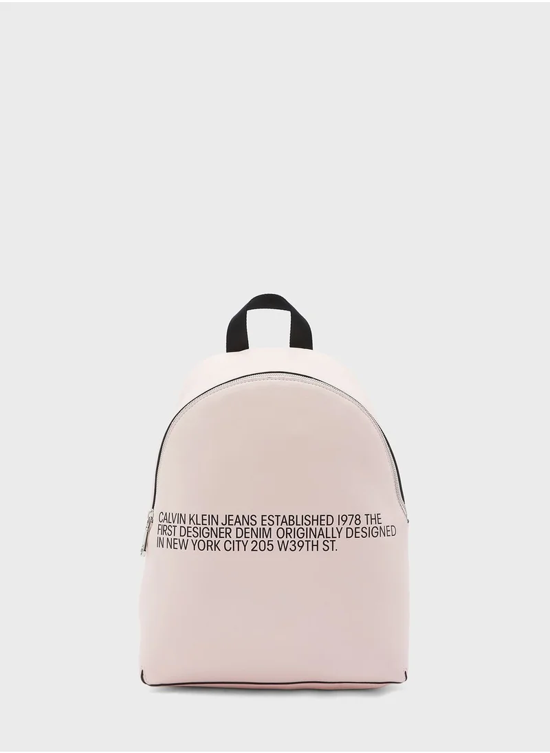 Calvin Klein Jeans Top Zip Slogan Backpack