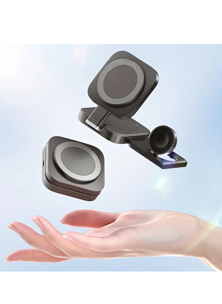 this is one - 15W Folding Multi-Function 3-in-1 Wireless Charger for iPhone, AirPods, and Apple Watch - Fast Charging Station with Powerful Magnetic Foldable Design - Image 1
