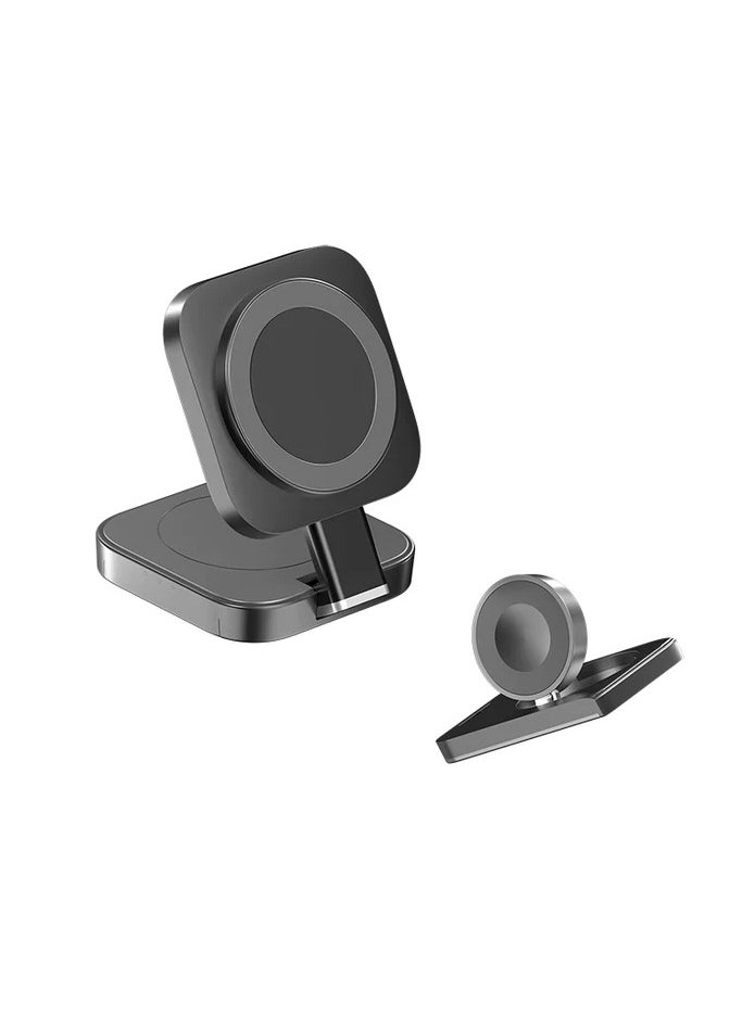 this is one - 15W Folding Multi-Function 3-in-1 Wireless Charger for iPhone, AirPods, and Apple Watch - Fast Charging Station with Powerful Magnetic Foldable Design - Image 1
