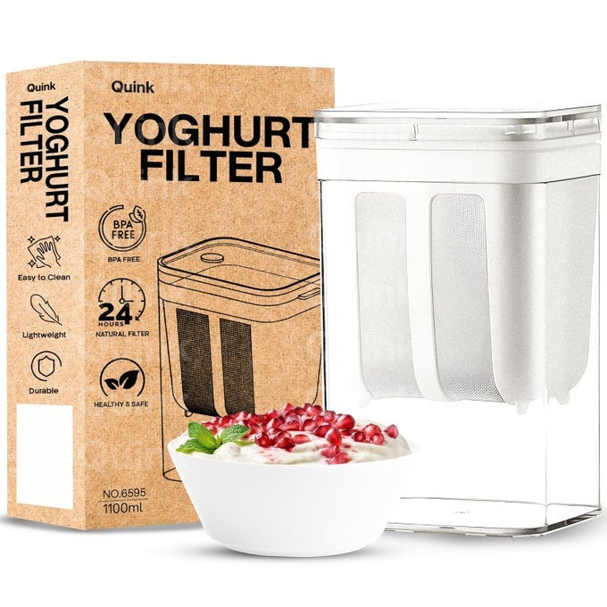 YOGURT STRAINER FILTER1100 ML GREEK YOGURT STRAINER FINE MESH STRAINER WITH LID CURD MAKER WITH YOGURT FILTER STRAINER HUNG CURD MAKER MULTIFUNCTIONAL YOGHURT FILTER CURD MAKER FOR HOME