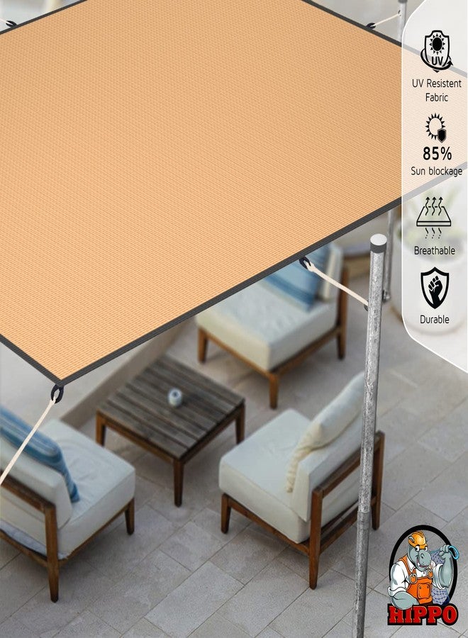 HIPPO Shade Sail with Polyester Band Affordable & Premium 150 GSM Sun Shade UV Block for Outdoor Car Parking (Beige, 9.5FTX13FT) - Image 3