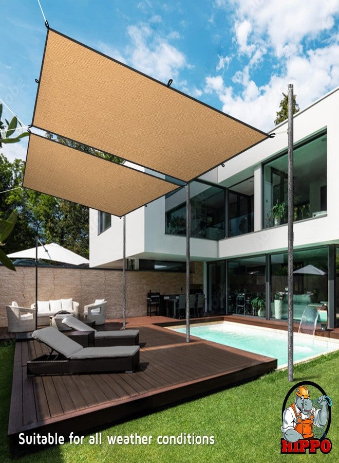 HIPPO Shade Sail with Polyester Band Affordable & Premium 150 GSM Sun Shade UV Block for Outdoor Car Parking (Beige, 9.5FTX13FT) - Image 5