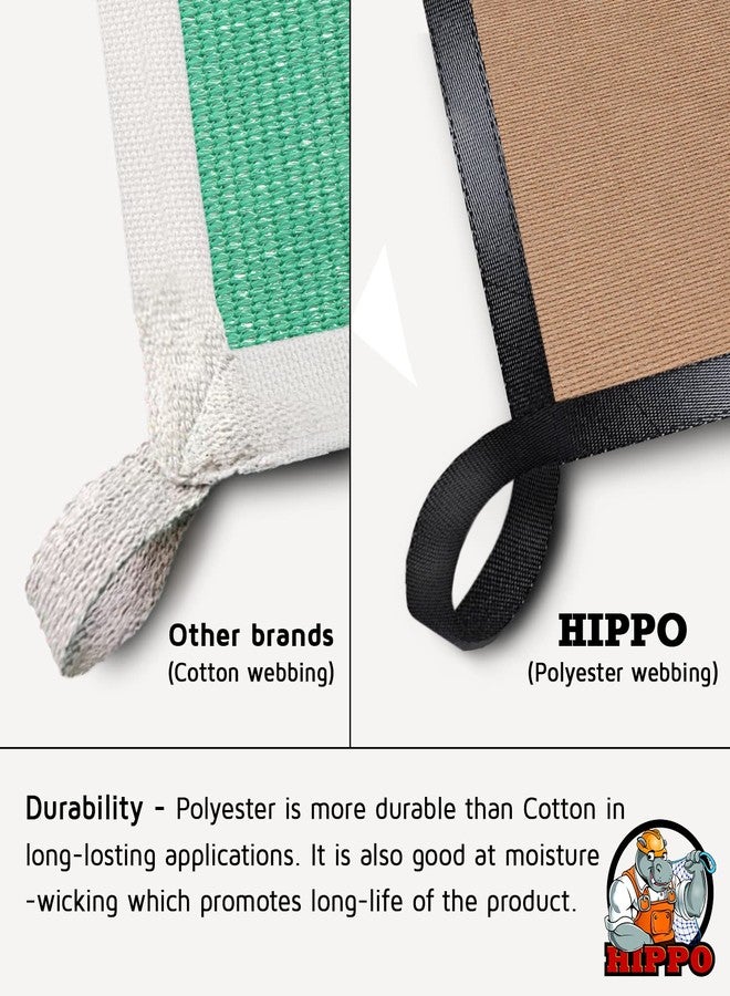 HIPPO Shade Sail with Polyester Band Affordable & Premium 150 GSM Sun Shade UV Block for Outdoor Car Parking (Beige, 9.5FTX13FT) - Image 4