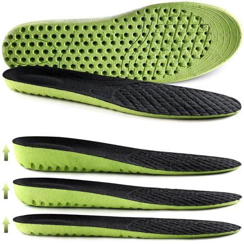 Ailaka Elastic Shock Absorbing Height Increasing Sports Shoe Insoles, Soft Breathable Honeycomb Orthotic Replacement Inserts for Men & Women - Image 1