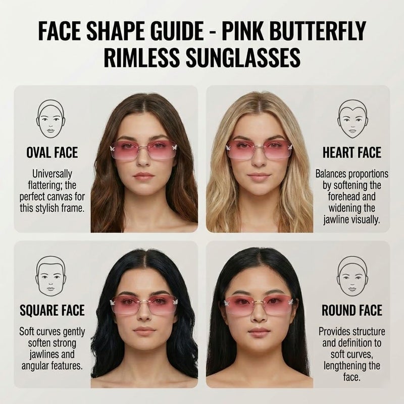 GLARDEFE Y2k Sunglasses for Women - Trendy Rimless 2000s Fashion Sun Glasses Rave Shades(Silver/Gradient Pink) - Image 4
