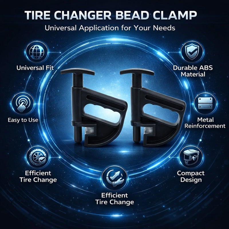 Universal ABS Metal Tire Changer Bead Clamp Tool 2 Pcs Spring Loaded Plunger for Auto Wheels and Tire Mounting - Image 3