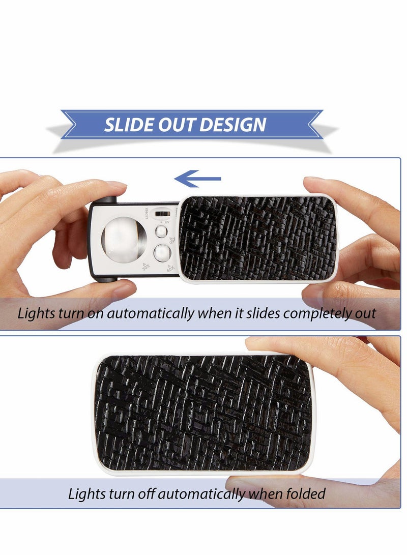 Jewelers Loupe 30X 60X 90X, Illuminated Eye Loupe Magnifier with UV Black Light and Bright LED for Jewelry, Diamond, Gem, Coin, Stamp, Rock (2 Pieces) - Image 5