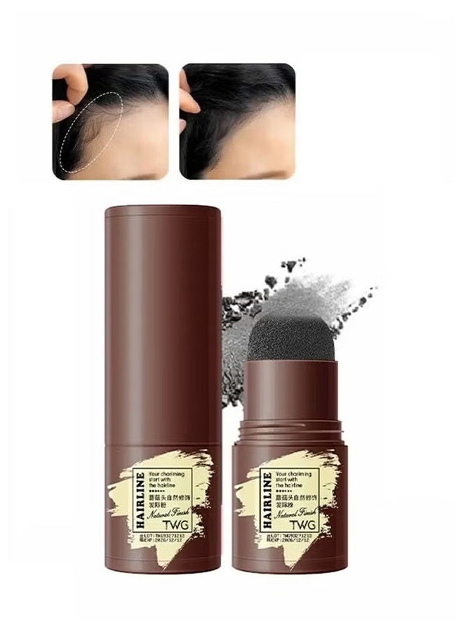 TWG Hairline Powder , Repair Stick, Natural Black Shade Hairline Powder,Shadow Sponge Pen Waterproof Hair Root Concealer For Thinning Hair Root Touch-Up #01 - Image 1