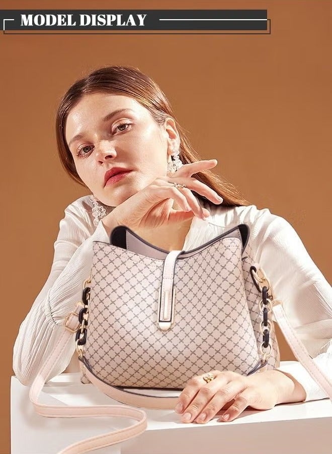 كان واي حقيبة كتف جلدية من جلد البولي يوريثان ذات سعة كبيرة للنساء بيج - Image 2