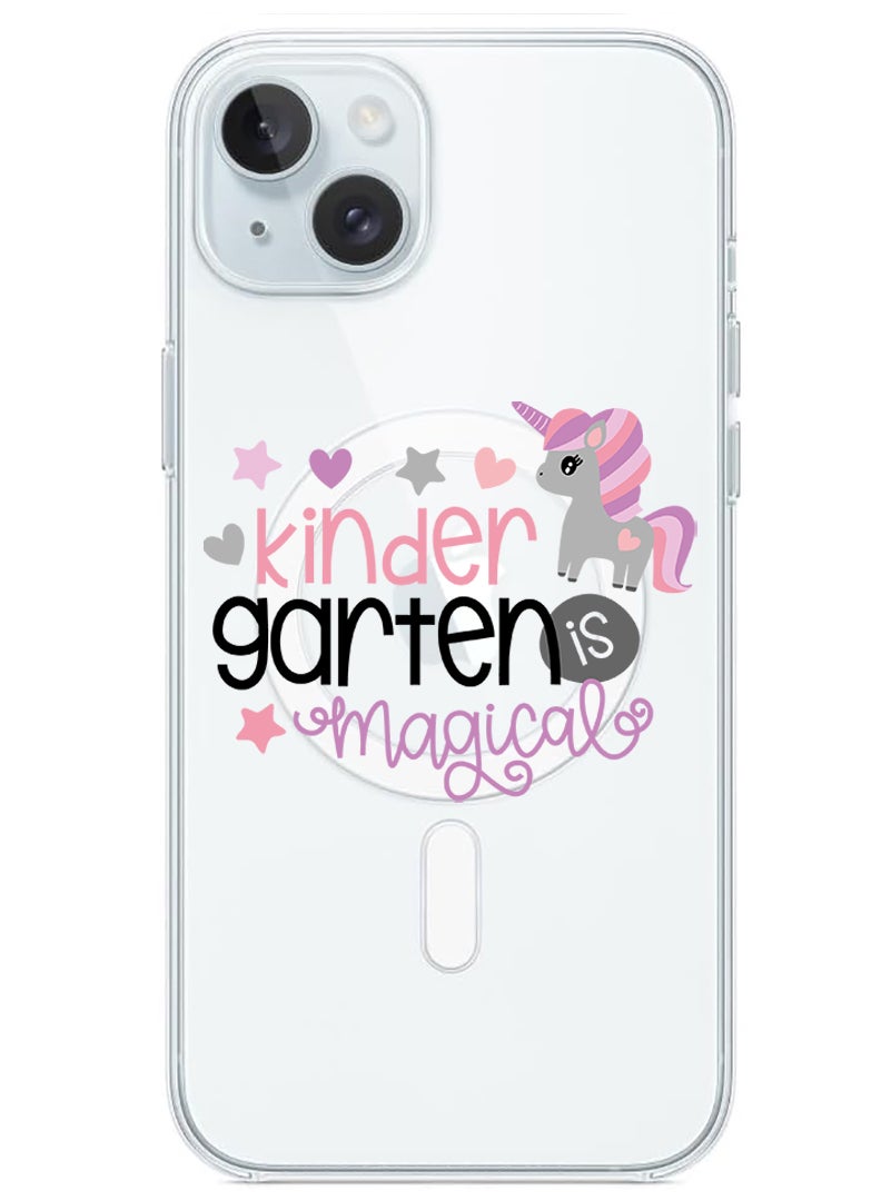 Theodor Magnetic Case for iPhone 15 6.1-inch Compatible with MagSafe Wireless Charging, Shockproof Phone Bumper Cover Kinder garden magical copy - Image 1