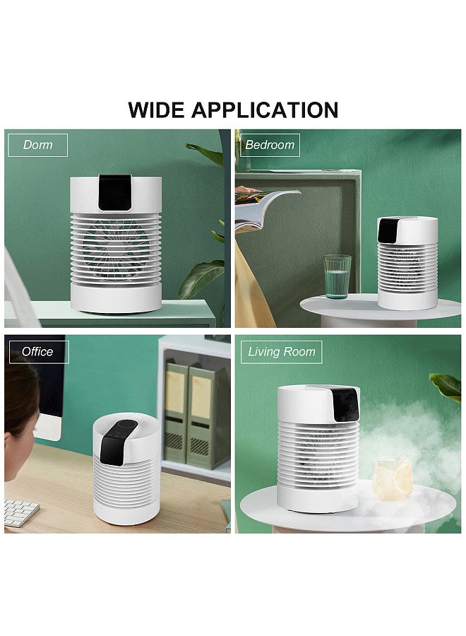 Portable Ultrasonic Air Cooler & Humidifier Touch Control Mini Air Conditioner 360-degree Rotatable Personal Desktop Air Cooler Humidifier with Filter for Air Purification Silent  - Image 4