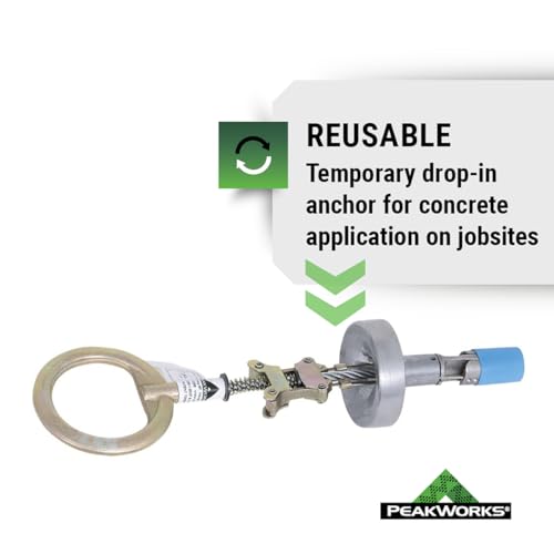 Peakworks Temporary Reusable Drop-In Anchor for Concrete - Industrial, Construction, Roofing Fall Protection - ANSI & OSHA Compliant - 3/4" (19 mm) - Image 2