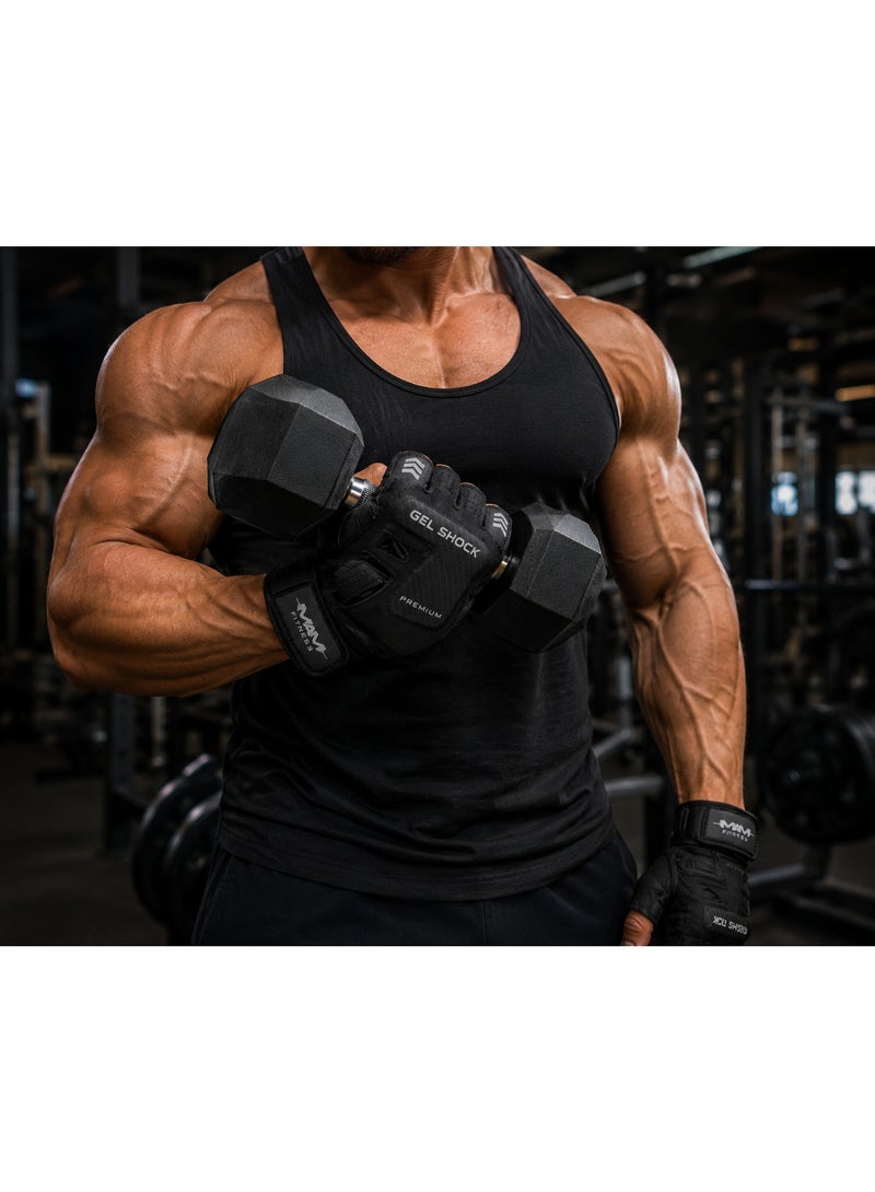 MAM Gel Shock Premium Fitness Gloves – Half Finger Weightlifting Gloves with Wrist Support for Gym, Training & Workout - Image 3