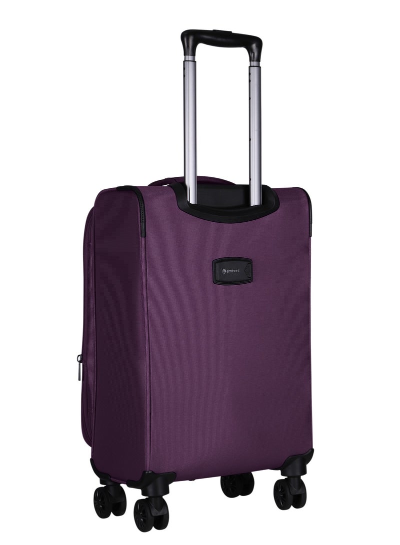 eminent Expandable Luggage Trolley Bag Soft Suitcase for Unisex Travel Polyester Shell Lightweight with TSA lock Double Spinner Wheels E777SZ Carry On 20 Inch Purple - Image 2