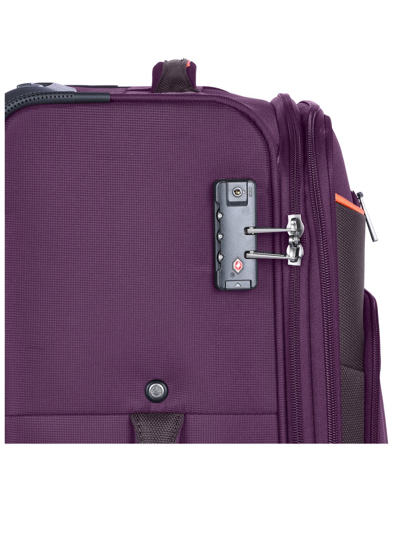 eminent Expandable Luggage Trolley Bag Soft Suitcase for Unisex Travel Polyester Shell Lightweight with TSA lock Double Spinner Wheels E777SZ Carry On 20 Inch Purple - Image 5