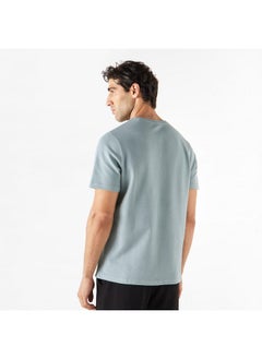 Iconic Iconic Textured T-shirt with Crew Neck and Short Sleeves  - Image 3