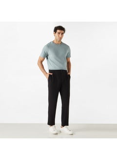 Iconic Iconic Textured T-shirt with Crew Neck and Short Sleeves  - Image 2