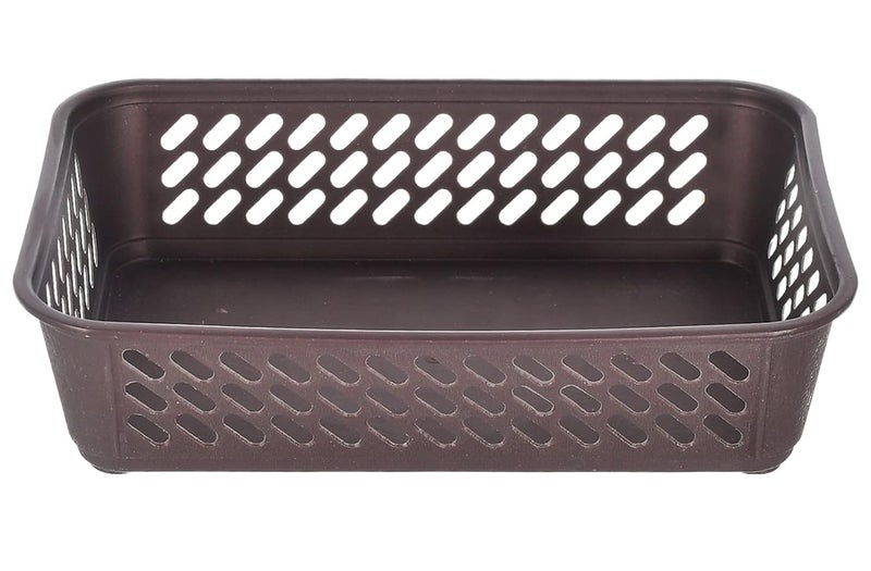 Kuber Industries Kuber Industries Multipurposes Super Tidy Plastic Basket, Organizer for Kitchen, Countertops, Cabinets, Bathrooms- Pack of 2 (Brown) -46KKM0264  - Image 4