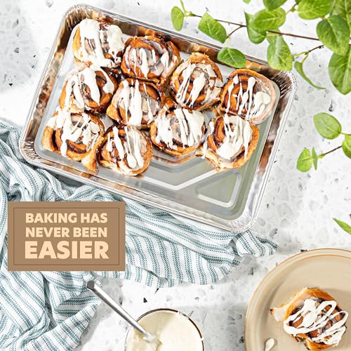 PLASTICPRO Aluminum Pans 5 Pack Disposable Cookie Sheets 9 x 13 Baking Pans Premium Quality Heavy Duty Cookie Sheet Pans - Image 3