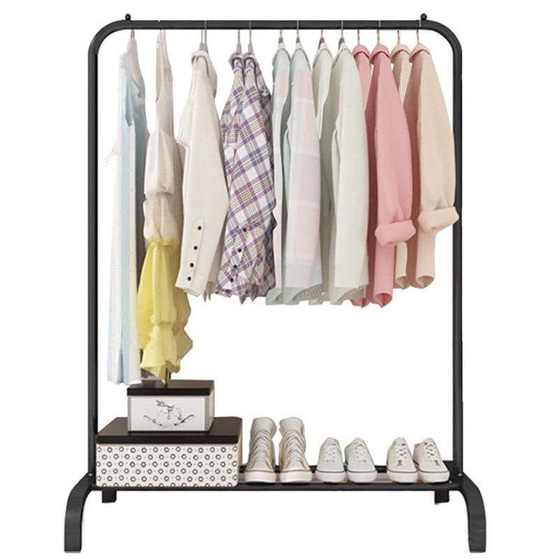 ADA® Heavy Duty Metal Clothes Stand | Multipurpose Cloth Hanging Garment Rack Coat Stand (Single Metal Rod Cloth Rail - Black) - Image 2