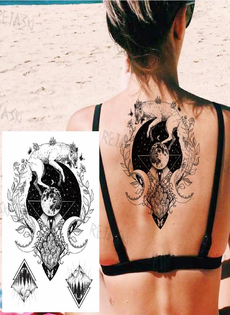 Generic - Large Watercolor Tiger Temporary Tattoos For Men Women Realistic Warrior erfly Fake Tatoo Holiday Waterproof Tattoo Stickers - Image 1