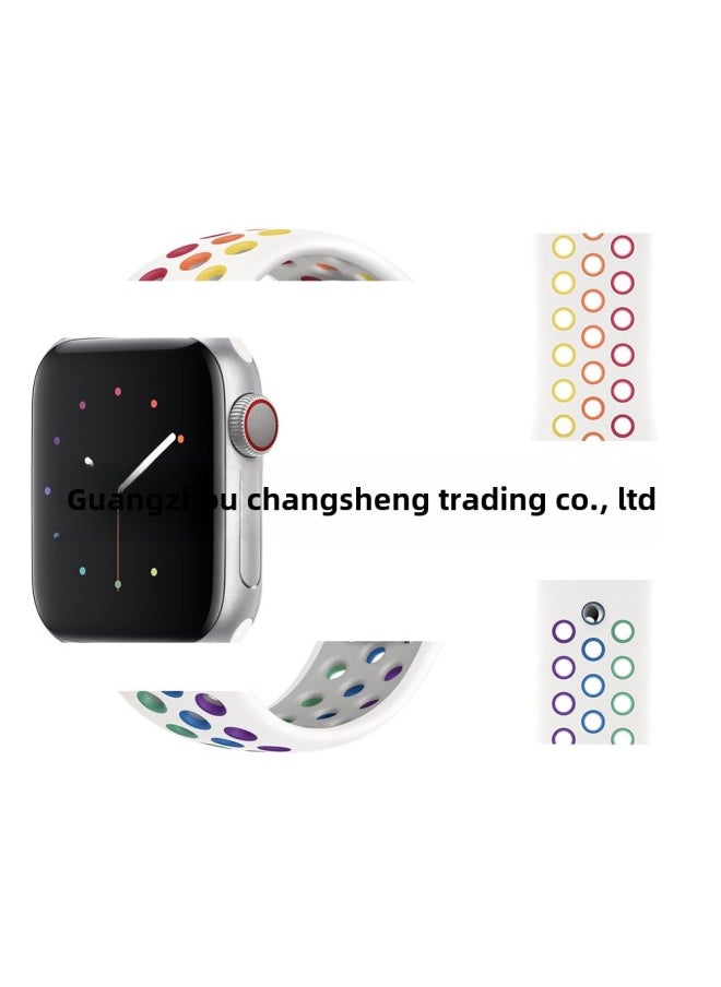 Generic - Apple Two-Tone Silicone Strap For Iwatch Nike Apple Watch Strap For Apple Watch Strap-Color:38/40/41/series10-42 Green Feather With Black 25# - Image 1