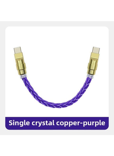 Pure Copper Hardware Ultra-soft Single Crystal Copper Data Cable For Iphone16 Mobile Phone Mate70 Fast Charging Treasure Short Line-Color:0.25m Usb To For Apple/12w-Model:Single Crystal Copper Purple [gold Copper Shell]