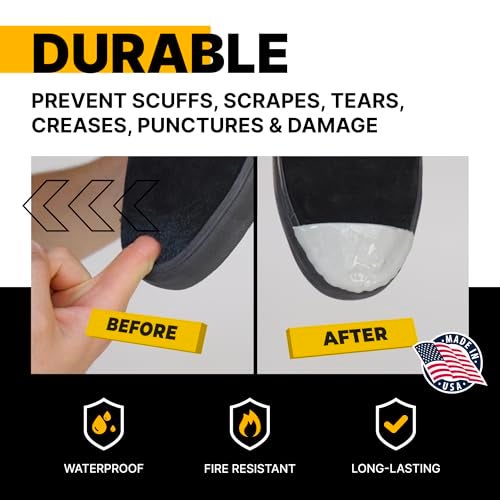 Tuff Toe Boot Toe Protector Adhesive, Shoe Glue Toe Protectors for Shoes & Work Boots - Waterproof, Heat Resistant, Heavy Duty Protective Layer & Shoe Repair Kit - Easy Application, Covers 2 Shoes, Black Color - Image 4