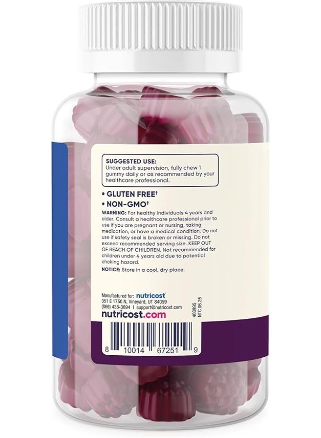 نوتريكوست، للأطفال، فيتامين د3، للأعمار من 4 سنوات فما فوق، بنكهة التوت المشكل، 62.5 ميكروغرام (2500 وحدة دولية)، 120 قطعة حلوى - Image 4